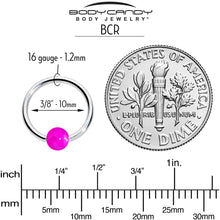 将图片加载到图库查看器，16G 3/8 Simple Opaque Purple Ball BCR Captive Bead Ring
