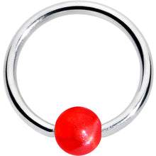 将图片加载到图库查看器，16G 3/8 Simple Opaque Bright Red Ball BCR Captive Bead Ring
