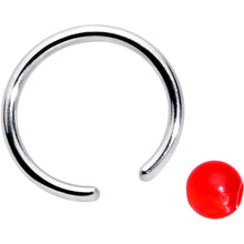 将图片加载到图库查看器，16G 3/8 Simple Opaque Bright Red Ball BCR Captive Bead Ring
