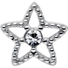 Load image into Gallery viewer, Clear Gem Star Texture Barbell Tongue Ring
