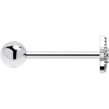 Load image into Gallery viewer, Clear Gem Star Texture Barbell Tongue Ring
