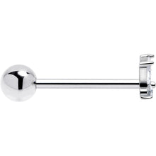 将图片加载到图库查看器，Clear CZ Gem Open Wing Butterfly Barbell Tongue Ring
