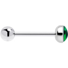 将图片加载到图库查看器，Kitty Green Eye UV Reactive Barbell Tongue Ring

