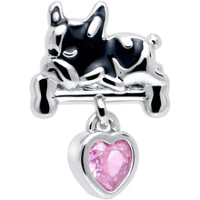 Load image into Gallery viewer, 16G 5/16 Pink Gem Sleepy French Bulldog Dangle Labret Monroe Tragus
