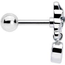 Load image into Gallery viewer, 16G 1/4 Pink CZ Gem Sleepy French Bulldog Dangle Cartilage Earring

