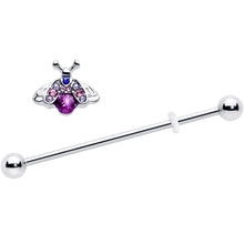 Load image into Gallery viewer, 14G Pink Blue Gem Beautiful Insect Industrial Barbell 38mm
