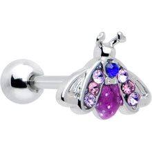 Load image into Gallery viewer, 16G 1/4 Pink Blue Gem Beautiful Insect Cartilage Tragus Earring
