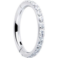 将图片加载到图库查看器，16G Clear Cubic Zirconia Forward Facing Hinged Segment Ring
