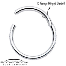 将图片加载到图库查看器，16G Clear Cubic Zirconia Forward Facing Hinged Segment Ring
