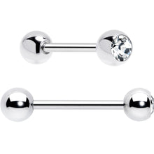 将图片加载到图库查看器，Green CZ Gem Crescent Moon Marbleized Barbell Tongue Ring Set of 4
