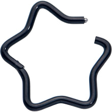Load image into Gallery viewer, 16G 3/8 Black Five Pointed Star Shaped Hinged Segment Ring
