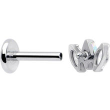 Load image into Gallery viewer, Titanium Internally Threaded Flat Back Stud - 18G Fancy CZ Opal

