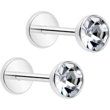 将图片加载到图库查看器，4mm CZ Gem Round Flat Back Stud Earrings - 1 Pair
