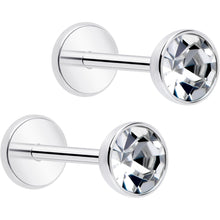 将图片加载到图库查看器，4mm CZ Gem Round Flat Back Stud Earrings - 1 Pair
