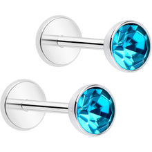 将图片加载到图库查看器，4mm CZ Gem Round Flat Back Stud Earrings - 1 Pair
