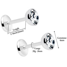 将图片加载到图库查看器，4mm CZ Gem Round Flat Back Stud Earrings - 1 Pair
