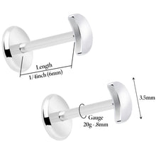 将图片加载到图库查看器，4mm Crescent Moon Flat Back Stud Earrings - 1 Pair
