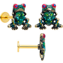 将图片加载到图库查看器，16G Frog Flat Back Earring Set Internally Threaded 3 Pack
