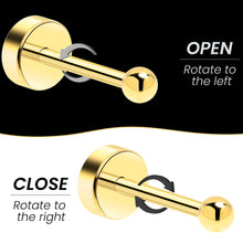 Load image into Gallery viewer, 14k Yellow Gold Plated 2mm Ball Flat Back Stud Earrings - 1 Pair

