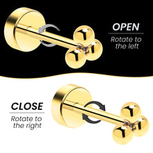 将图片加载到图库查看器，14k Yellow Gold Plated 3mm Trinity Ball Flat Back Stud Earrings - 1 Pair
