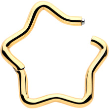 Load image into Gallery viewer, 16G 5/16 Gold Tone Star Shaped Hinged Segment Ring
