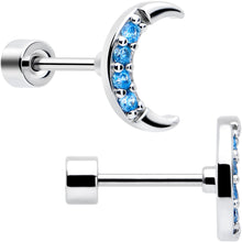 将图片加载到图库查看器，Blue CZ Celestial Butterfly Flat Back Stud Earrings - 3 Pairs
