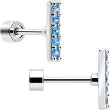 将图片加载到图库查看器，Blue CZ Celestial Butterfly Flat Back Stud Earrings - 3 Pairs
