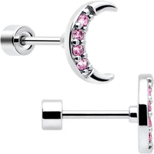 Load image into Gallery viewer, Pink CZ Celestial Butterfly Flat Back Stud Earrings - 3 Pairs
