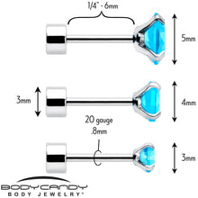 将图片加载到图库查看器，Blue CZ Flat Back Stud Earrings - 3 Pairs
