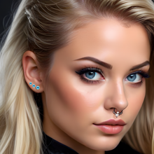 将图片加载到图库查看器，Blue CZ Flat Back Stud Earrings - 3 Pairs
