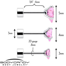 Load image into Gallery viewer, Pink Heart CZ Flat Back Stud Earrings - 3 Pairs

