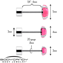 将图片加载到图库查看器，Pink Synthetic Opal Flat Back Stud Earrings - 3 Pairs

