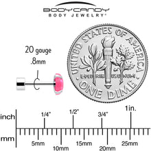 将图片加载到图库查看器，Pink Synthetic Opal Flat Back Stud Earrings - 3 Pairs
