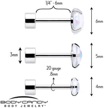 Load image into Gallery viewer, White Synthetic Opal Flat Back Stud Earrings - 3 Pairs
