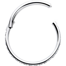 Load image into Gallery viewer, 20G 5/16 Clear Cubic Zirconia Forward Facing Hinged Segment Ring
