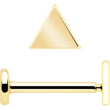 将图片加载到图库查看器，14k Solid Yellow Gold 3mm Triangle Threadless Push In Flat Back Stud
