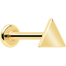 将图片加载到图库查看器，14k Solid Yellow Gold 3mm Triangle Threadless Push In Flat Back Stud
