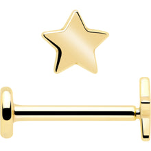 将图片加载到图库查看器，14k Solid Yellow Gold 3mm Star Threadless Push In Flat Back Stud
