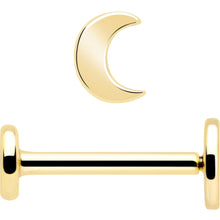 将图片加载到图库查看器，14k Solid Yellow Gold 3mm Moon Threadless Push In Flat Back Stud
