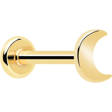 将图片加载到图库查看器，14k Solid Yellow Gold 3mm Moon Threadless Push In Flat Back Stud
