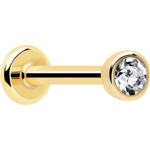 Load image into Gallery viewer, 14k Solid Yellow Gold 2mm CZ Gem Threadless Push In Flat Back Stud
