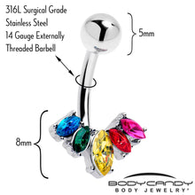 将图片加载到图库查看器，Rainbow Gem Pride Fancy Glam Belly Ring
