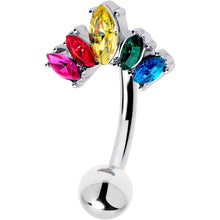 将图片加载到图库查看器，Rainbow Gem Pride Fancy Glam Belly Ring
