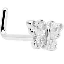 将图片加载到图库查看器，20G 7mm Butterfly Classic L Shape Nose Ring
