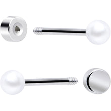 将图片加载到图库查看器，20G Clear Gem White Orb Flatback Earring Set of 6

