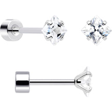 将图片加载到图库查看器，20G Clear Gem White Orb Flatback Earring Set of 6

