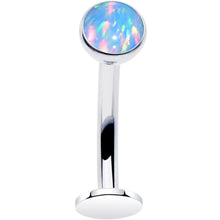 将图片加载到图库查看器，Synthetic Opal Bezel Titanium Threadless Floating Belly Ring
