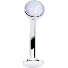将图片加载到图库查看器，Synthetic Opal Bezel Titanium Threadless Floating Belly Ring
