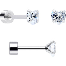 将图片加载到图库查看器，20G Clear Gem White Orb Butterfly Flatback Earring Set of 6
