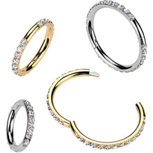 将图片加载到图库查看器，Implant Grade Titanium Forward CZ Double Sided Hoop Segment Ring
